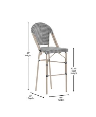 Massalia Indoor/Outdoor Bistro Style Bar Stools With Textilene Seat And Metal Frame