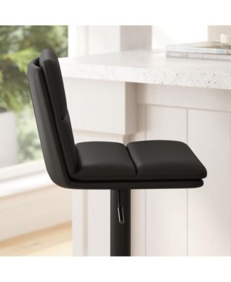 Keene Modern Upholstered Adjustable Height Stools With Sturdy Iron Bases