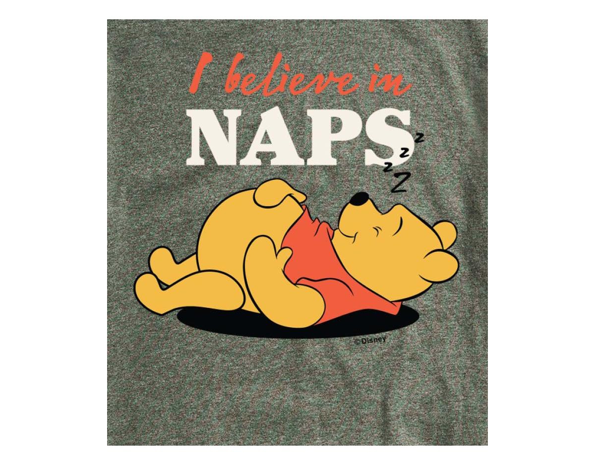 Airwaves Hybrid Apparel Winnie The Pooh Naps Mens Short Sleeve Tee In Hthr Green