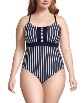 Women's Lace Up One Piece Swimsuit
