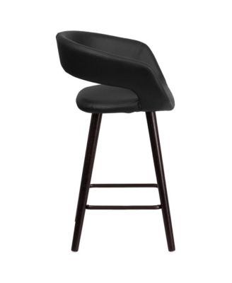 Plath 24 Inch Cappuccino Ultramodern Bar Counter Stool With Upholstered Seat