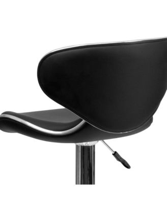 Contemporary Cozy Mid-Back Vinyl Adjustable Height Barstool