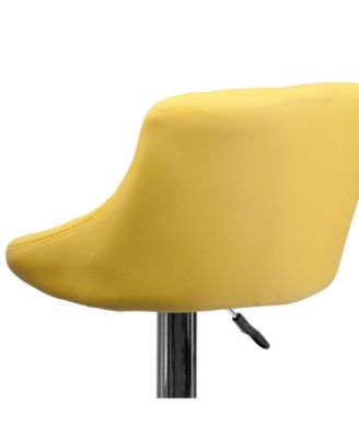Bucket Seat Adjustable Height Barstool With Diamond Pattern Back