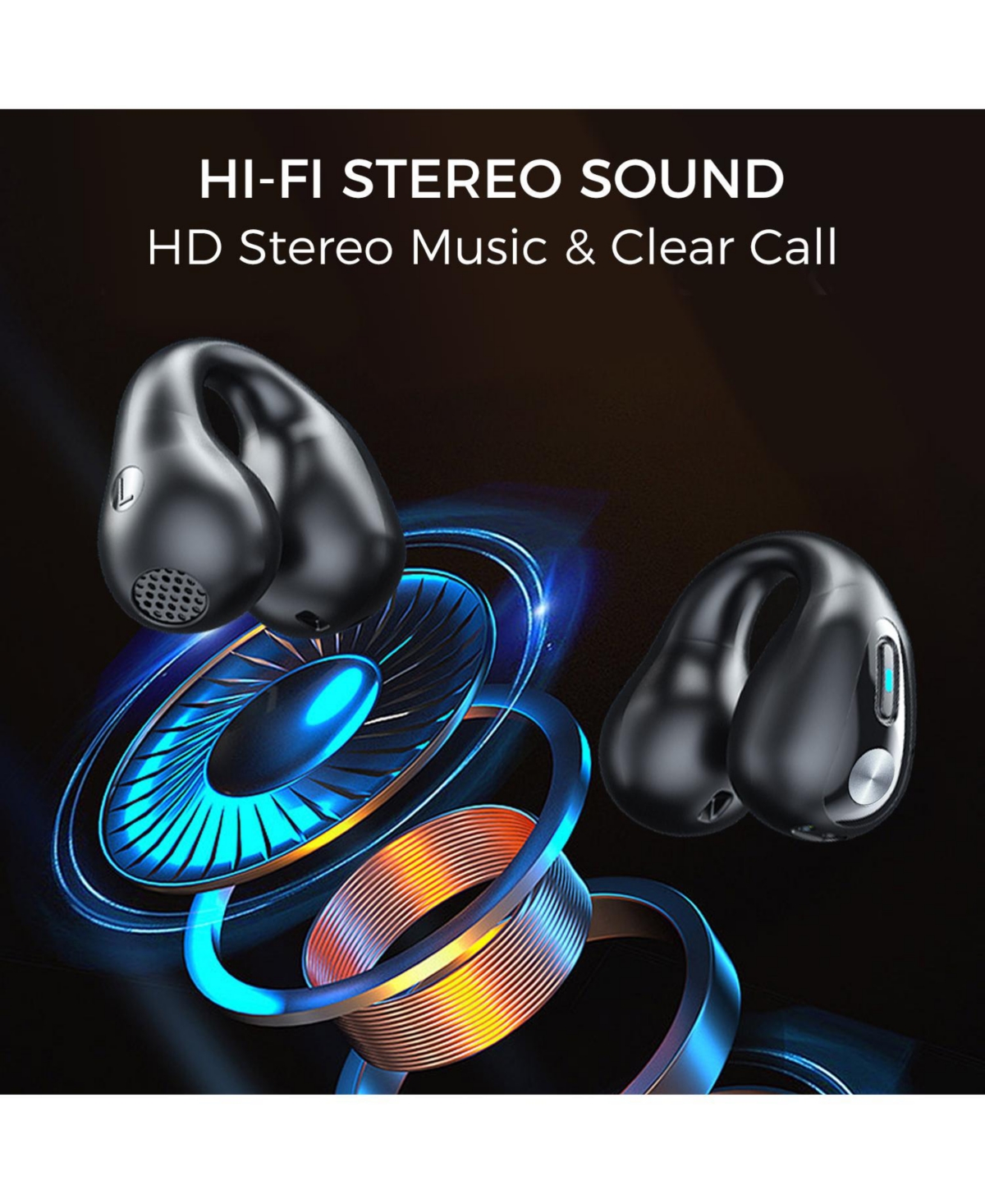 Alpha Digital Clip-On/Open Ear-Buds-Comfortable, Bluetooth 5.3, 350mAh/18Hr Playtime