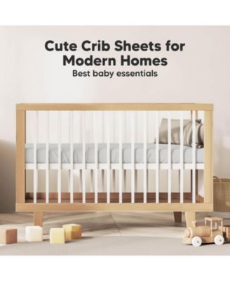 2pk Soothe Fitted Crib Sheets Neutral, Baby Crib Sheets, Fits Standard Nursery Baby Mattress