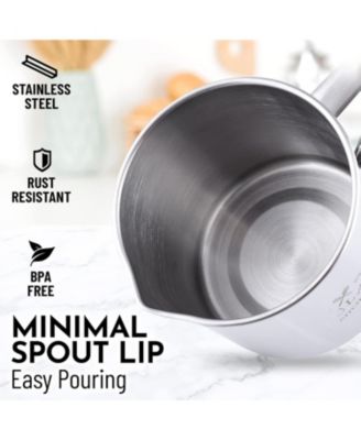 Stainless Steel Bacon Grease Container With Strainer, Lid & Handle