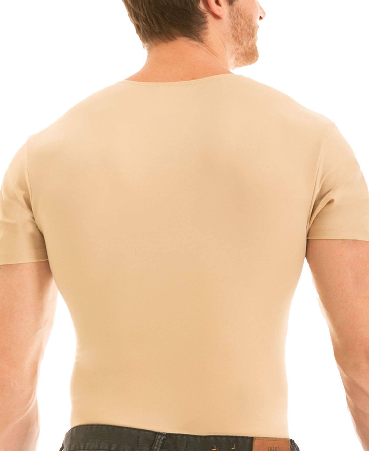Мужская футболка Instaslim Big & Tall Insta Slim Compression Short Sleeve V-Neck, цвет: Чёрный — фото 7