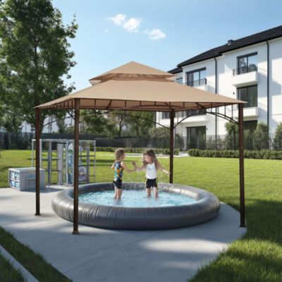 10.6'x10.6' Gazebo Top Replacement Fit for Brand_Model Summer Veranda Gazebo/L-GZ093PST/G-GZ093PST/TGZ093 2 Tier Outdoor Patio Dark Beige