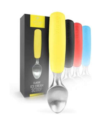 Heavy Duty Ice Cream Scoop - Stainless Steel Ice Cream Scooper With Non-Slip Rubber Grip