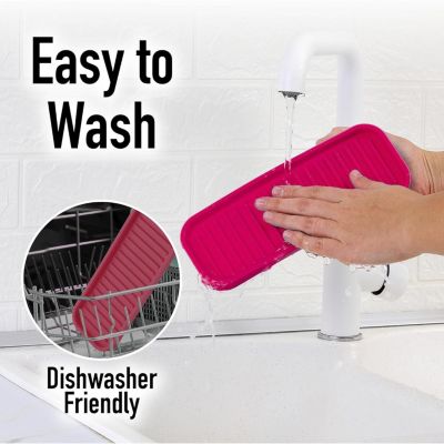 Silicone Sponge Holder for Kitchen Sink - Flexible Multipurpose Soap Tray