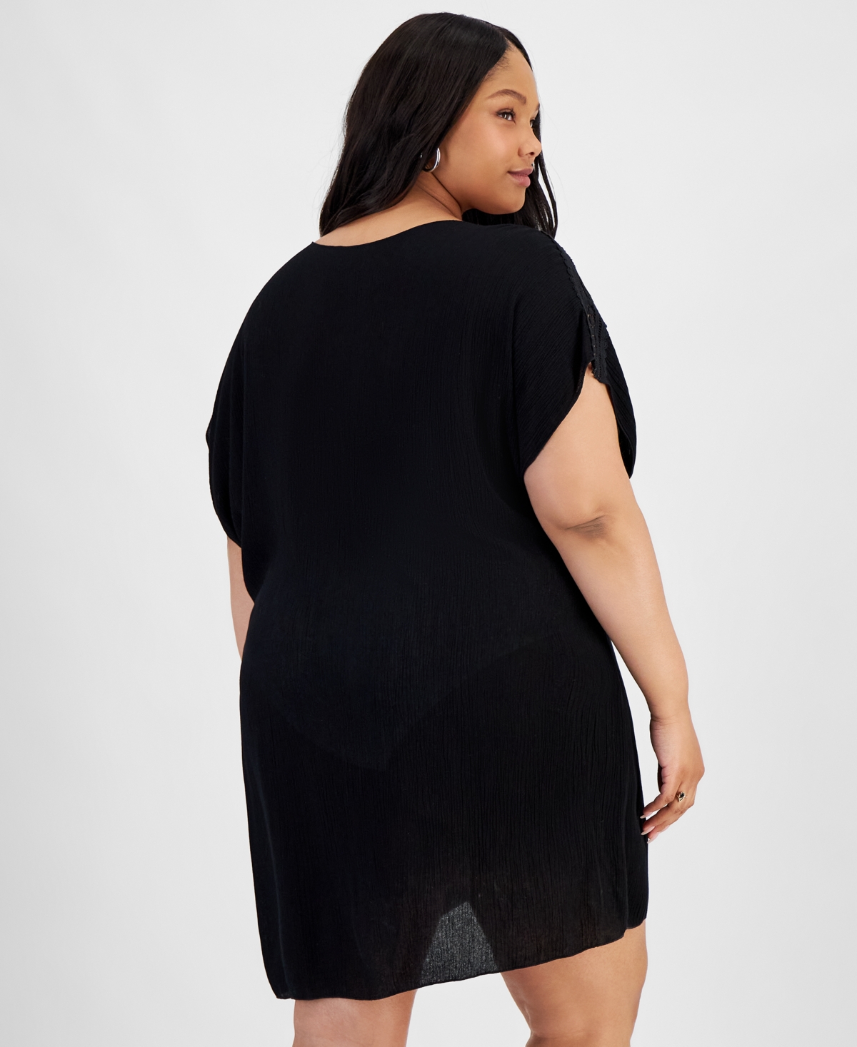 Becca Etc Plus Size Globe Trotter Tassel Tie Kimono