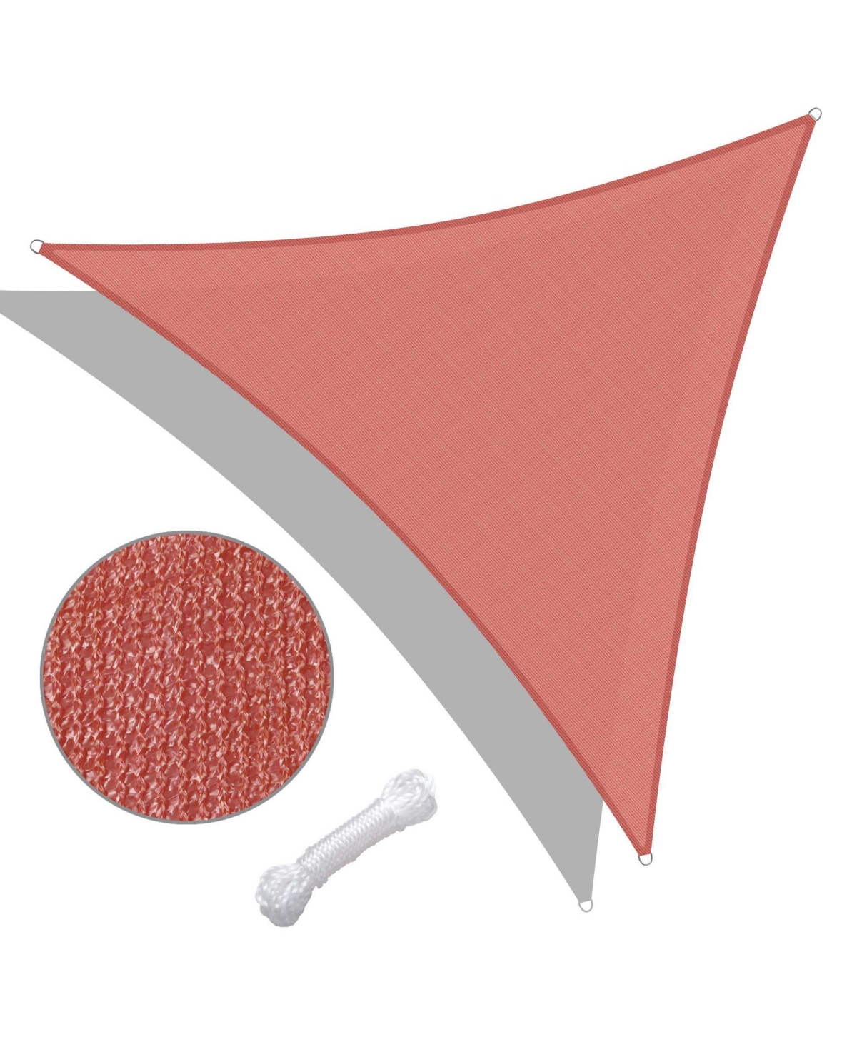 20 Ft 95% Uv Block Triangle Sun Shade Sail Canopy Outdoor Patio Pool Cover Net - Red