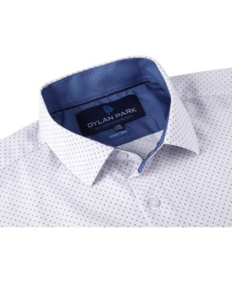 Дилан Парк Dylan Park Мужская стрейчевая рубашка на пуговицах с геометрическим рисунком Dylan Park