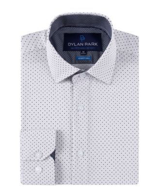 Дилан Парк Dylan Park Мужская стрейчевая рубашка на пуговицах с геометрическим рисунком Dylan Park
