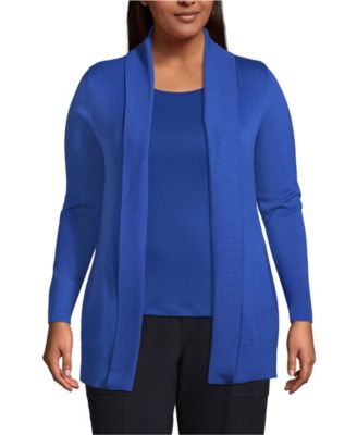 Plus Size Cotton Modal Shawl Collar Cardigan Sweater
