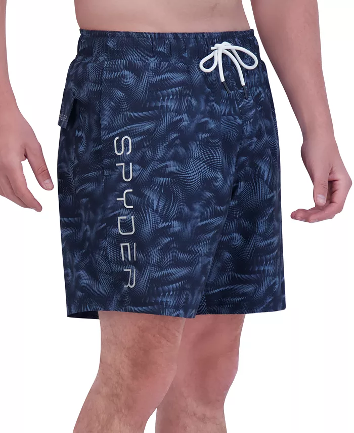 Men's Abstract Liquid Print Performance 7" Volley Shorts - thumbnail 3