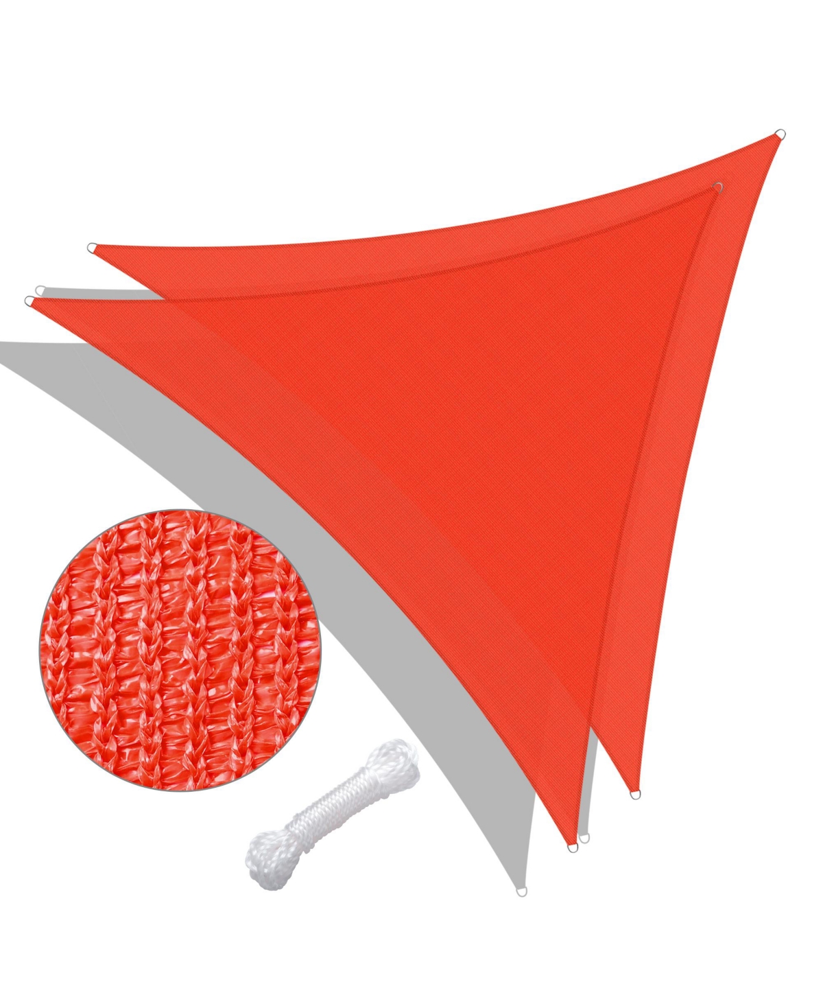2 Pack 25 Ft 97% Uv Block Triangle Sun Shade Sail Canopy Outdoor Pool Cover Net - Watermelon red