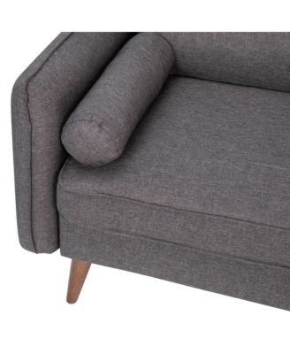 Carthage Upholstered Mid-Century Modern Pocket Spring Sofa With Wooden Legs And Removable Back Cushions