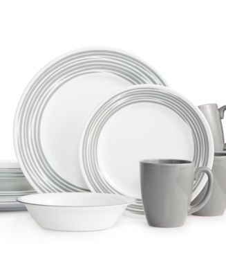 Corelle Brushed Silver 16-Pc. Dinnerware Set, Service for 4 - Macy's