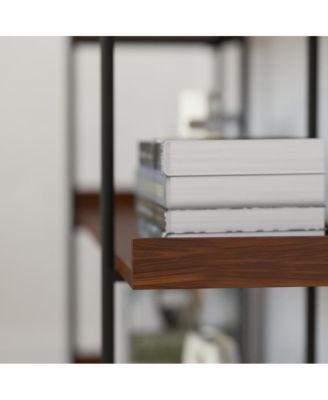 1 Pc, 35"H Metal Frame Raised Border 3-Tier Industrial Shelving Unit