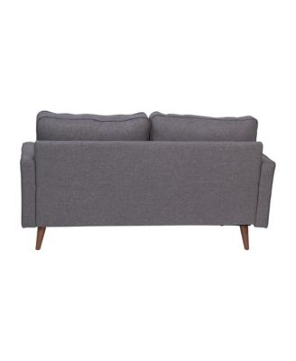 Holden Upholstered Mid-Century Modern Pocket Spring Loveseat With Wooden Legs And Removable Back Cushions