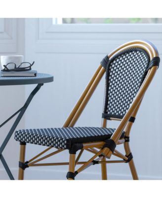 Sacha Stacking Bistro Chair With Pe Seat And Back And Aluminum Frame For Indoor/Outdoor Use