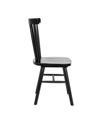 Torrin Set Of Two Premium Solid Wood Spindle Back Dining Chairs With Saddle Seats And Floor Protectant Felt Pads