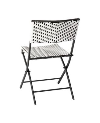 Ciel Set Of Two Folding Bistro Chairs In Pe Rattan With Metal Frames For Indoor And Outdoor Use