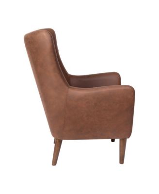 Regal Traditional Wingback Accent Chair, Upholstery And Wooden Frame And Legs