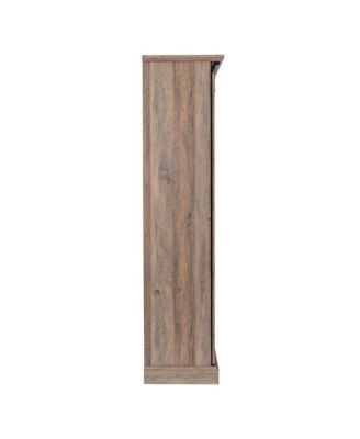 Finnoula Farmhouse Storage Cabinet, Semi-Open Storage With Sliding Barn Door