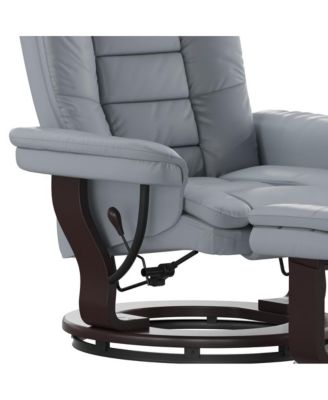 EMMA + OLIVER 2 Pc  LeatherSoft Multi-Position Recliner,   Mahogany Wood Frame  Recliner Set