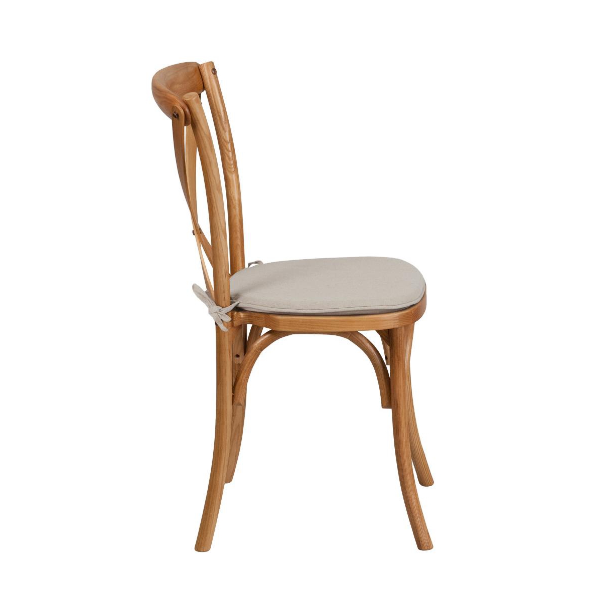 Merrick Lane Davisburg Stackable Wooden Cross Back Bistro Dining Chair With Cushion