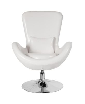 Soro High-Back Egg Style Lounge Chair With 360° Swivel Metal Base