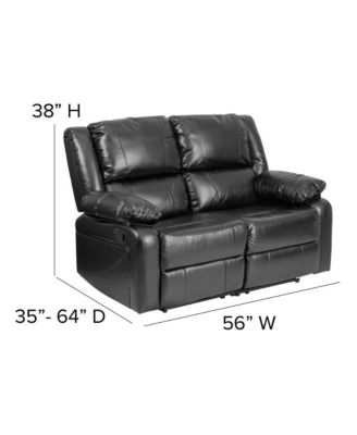 Bustle Back Loveseat With Two Built-In Recliners