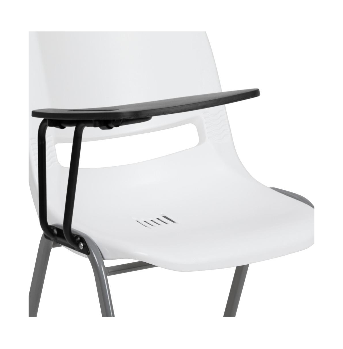 Emma+Oliver Ergonomic Shell Chair With Right Handed Flip-Up Tablet - Tablet Arm Desk