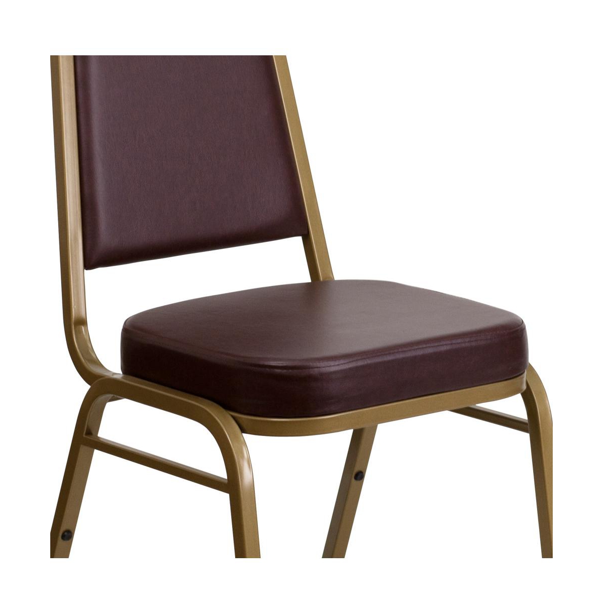 Emma+Oliver Trapezoidal Back Stacking Banquet Dining Chair - Thick Seat -gold frame