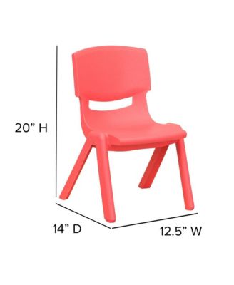 2 Pack Plastic Stackable School Chair With 10.5"H Seat, Preschool Chair