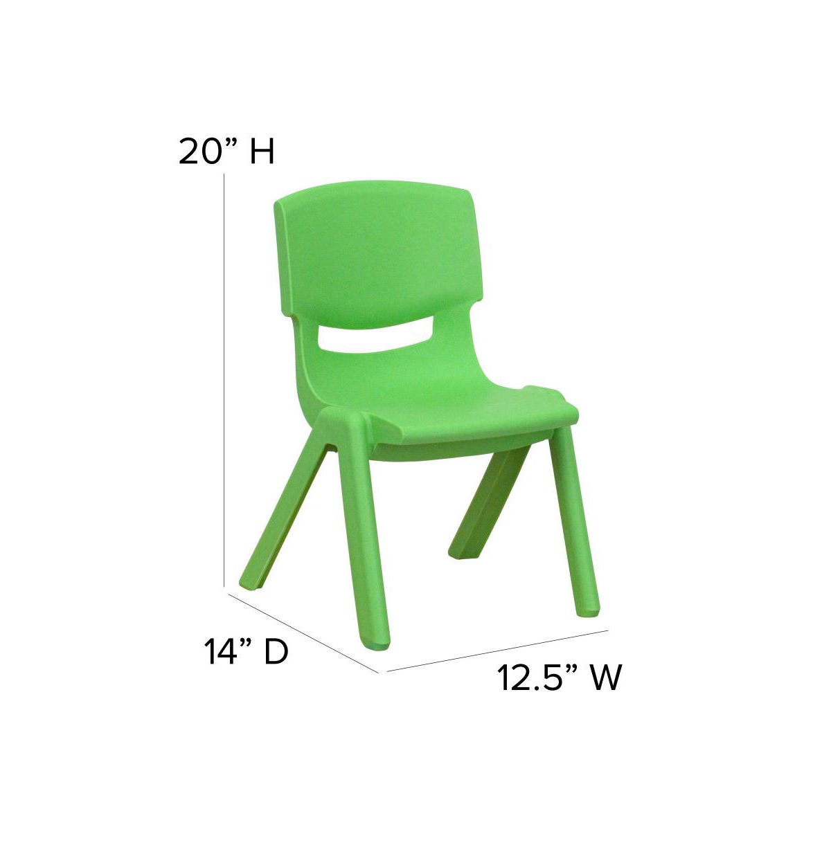 Emma+Oliver 2 Pack Plastic Stackable School Chair With 10.5