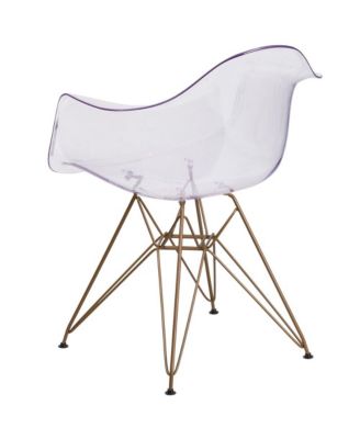 2 Pack Transparent Side Chair With Solid Base