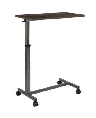 Adjustable Overbed Table – 1 Pc, Metal & Wood, Mobile Design with Wheels, Home & Hospital Use