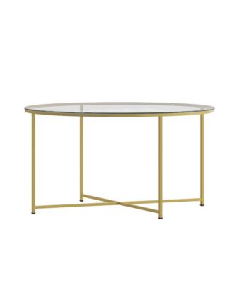 Fairdale Coffee Table With Round Cross Brace Frame