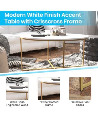 Fairdale Coffee Table With Round Cross Brace Frame