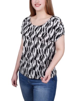 Short Sleeve Extended Sleeve Tunic Top