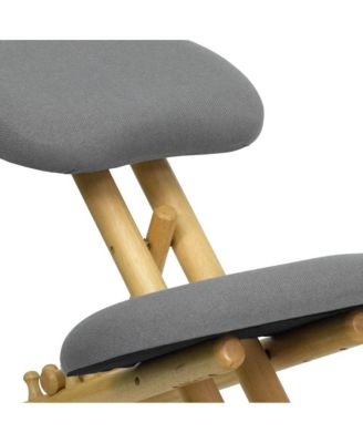 Mobile Wooden Ergonomic Kneeling Office Chair