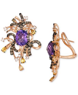 Multi-Gemstone Abstract Cluster Statement Earrings (10-1/3 ct. t.w.) in 14k Rose Gold