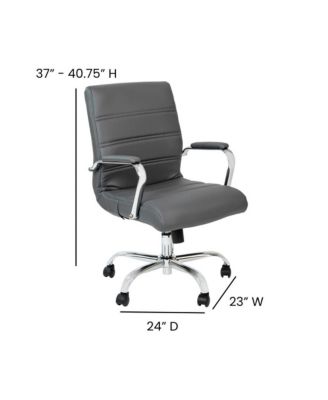 Milano Contemporary Mid-Back Home Office Chair With Padded Arms