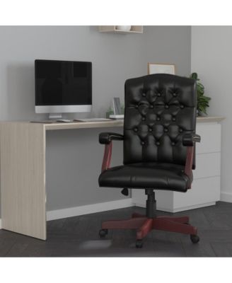 Office Chair, High Back, Tufted, Height Adjustable, 360° Swivel, Upholstered, Home Office Furniture