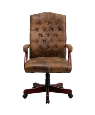 Office Chair, High Back, Tufted, Height Adjustable, 360° Swivel, Upholstered, Home Office Furniture