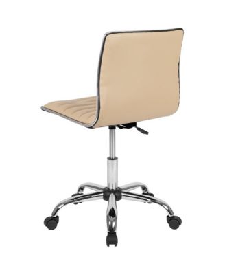 Amelie Home Office Chair Ergonomic Executive Ribbed Low Back Armless Computer Desk Chair - Base, Frame & Border