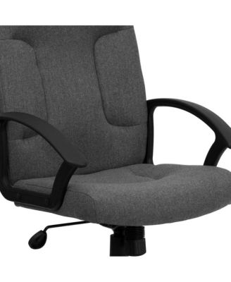 Mid-Back Fabric Executive Swivel Office Chair With Nylon Arms